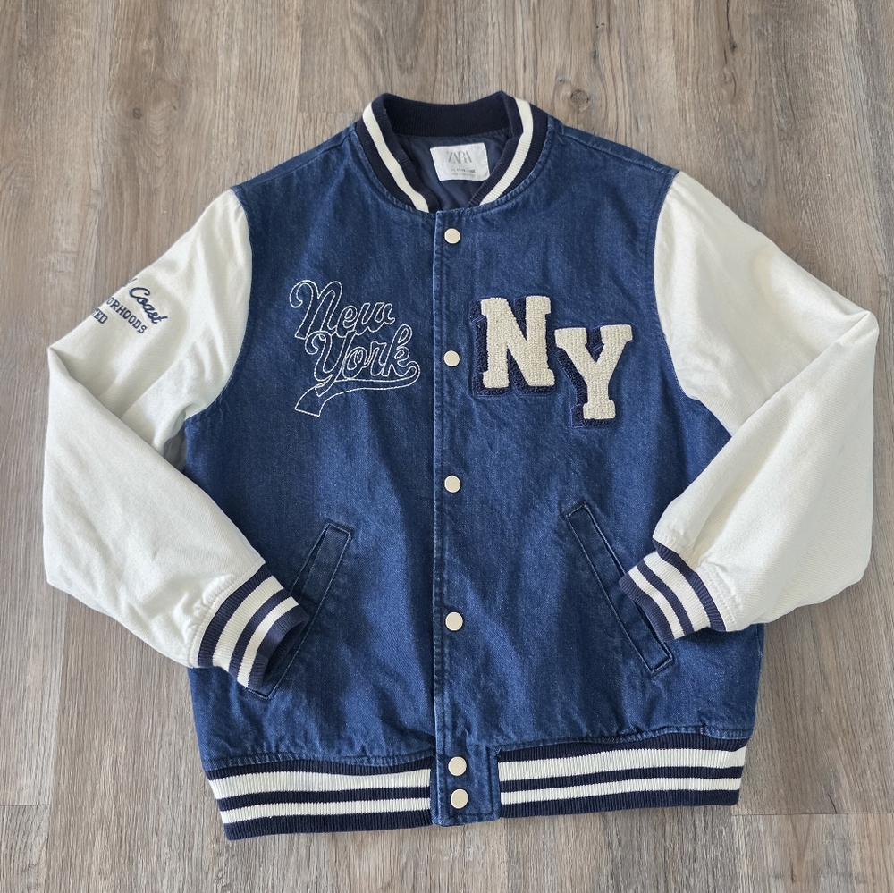 Zara Youth Blue/Whire Denim Jackets Size 11-12
